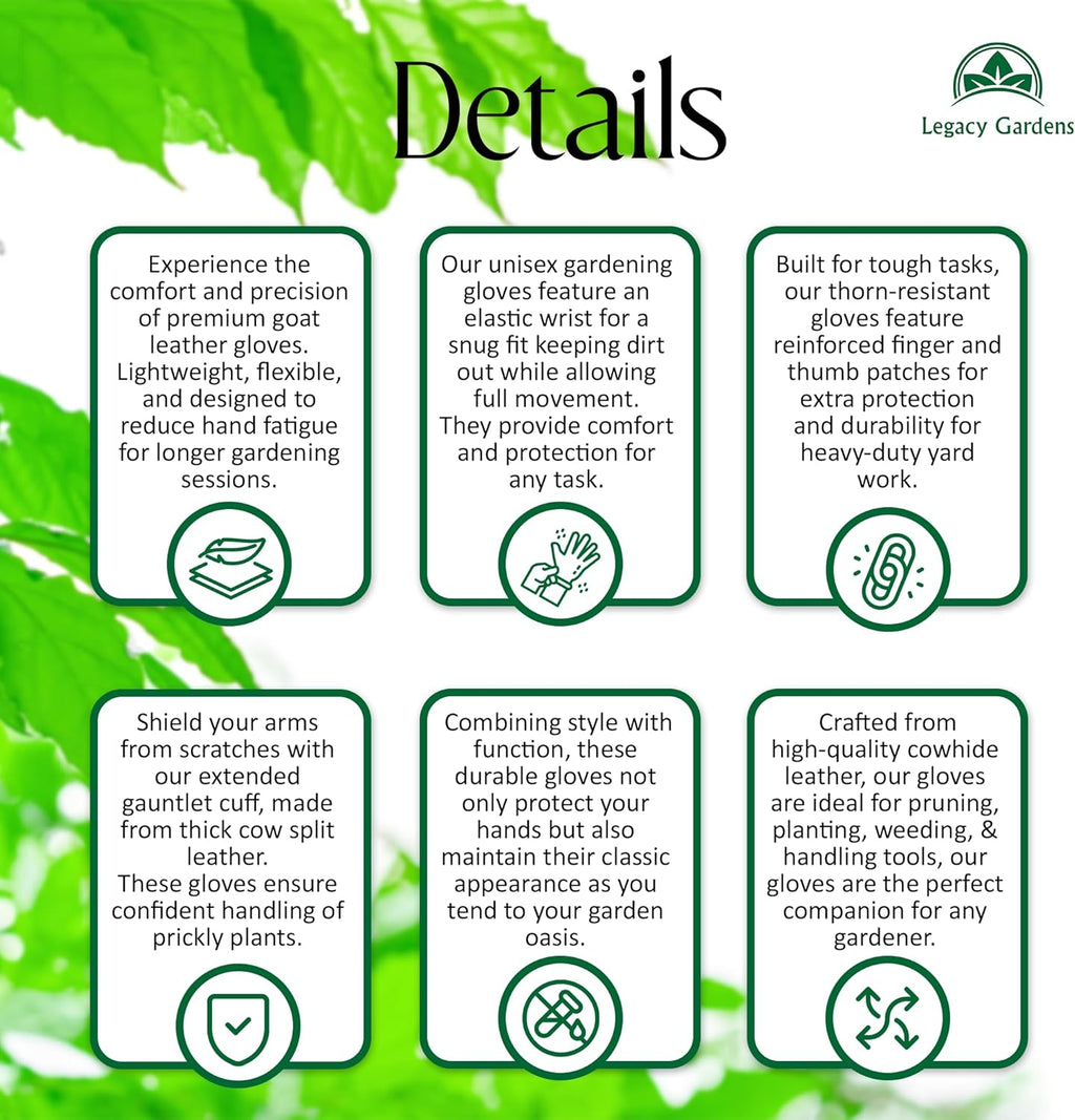 Leather Gardening Gloves for Women & Men. Long Garden Gloves. Cowhide Gauntlet Rose Pruning Thorn Resistant. Forearm Protection. XL. Yellow