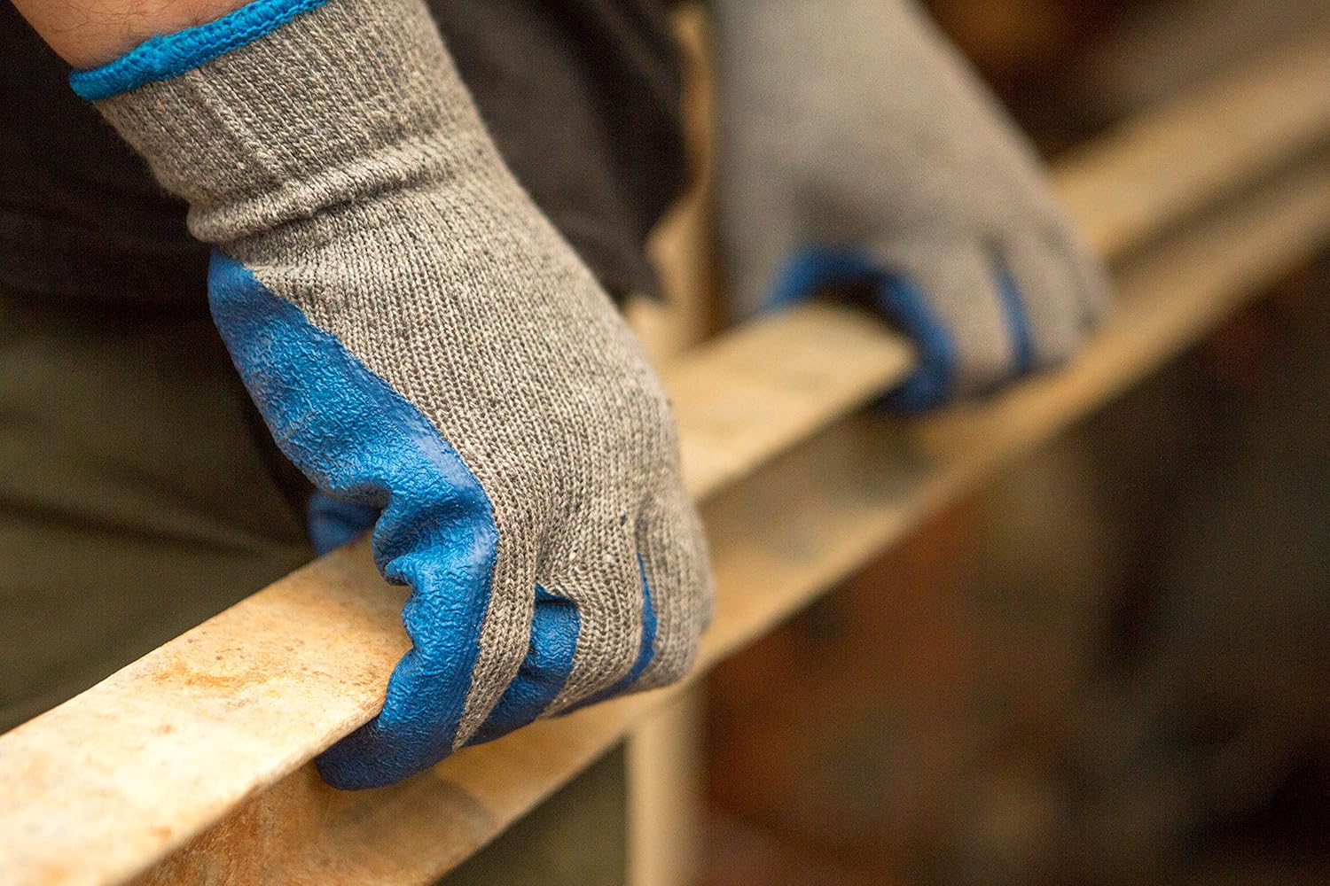 G & F Products 12 Pairs Medium Rubber Latex Double Coated Work Gloves for Construction. gardening gloves. heavy duty Cotton Blend.Blue.3100M