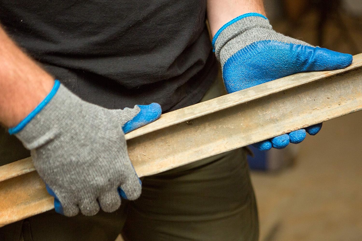 G & F Products 12 Pairs Medium Rubber Latex Double Coated Work Gloves for Construction. gardening gloves. heavy duty Cotton Blend.Blue.3100M